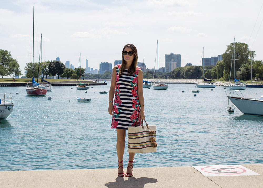 Striped Floral Dress