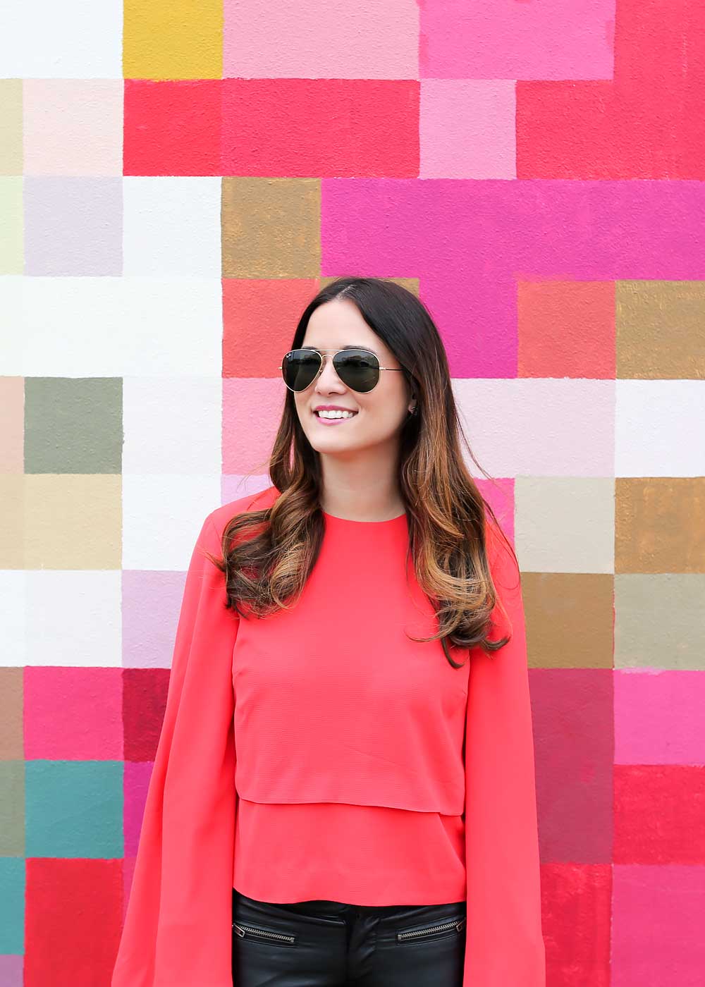 Red Orange Bell Sleeve Top