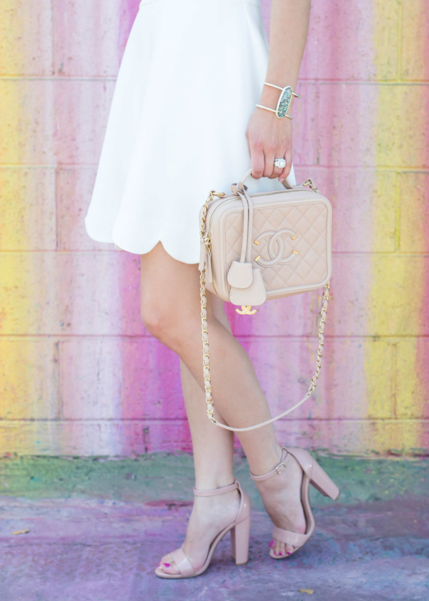 White Scalloped Dress