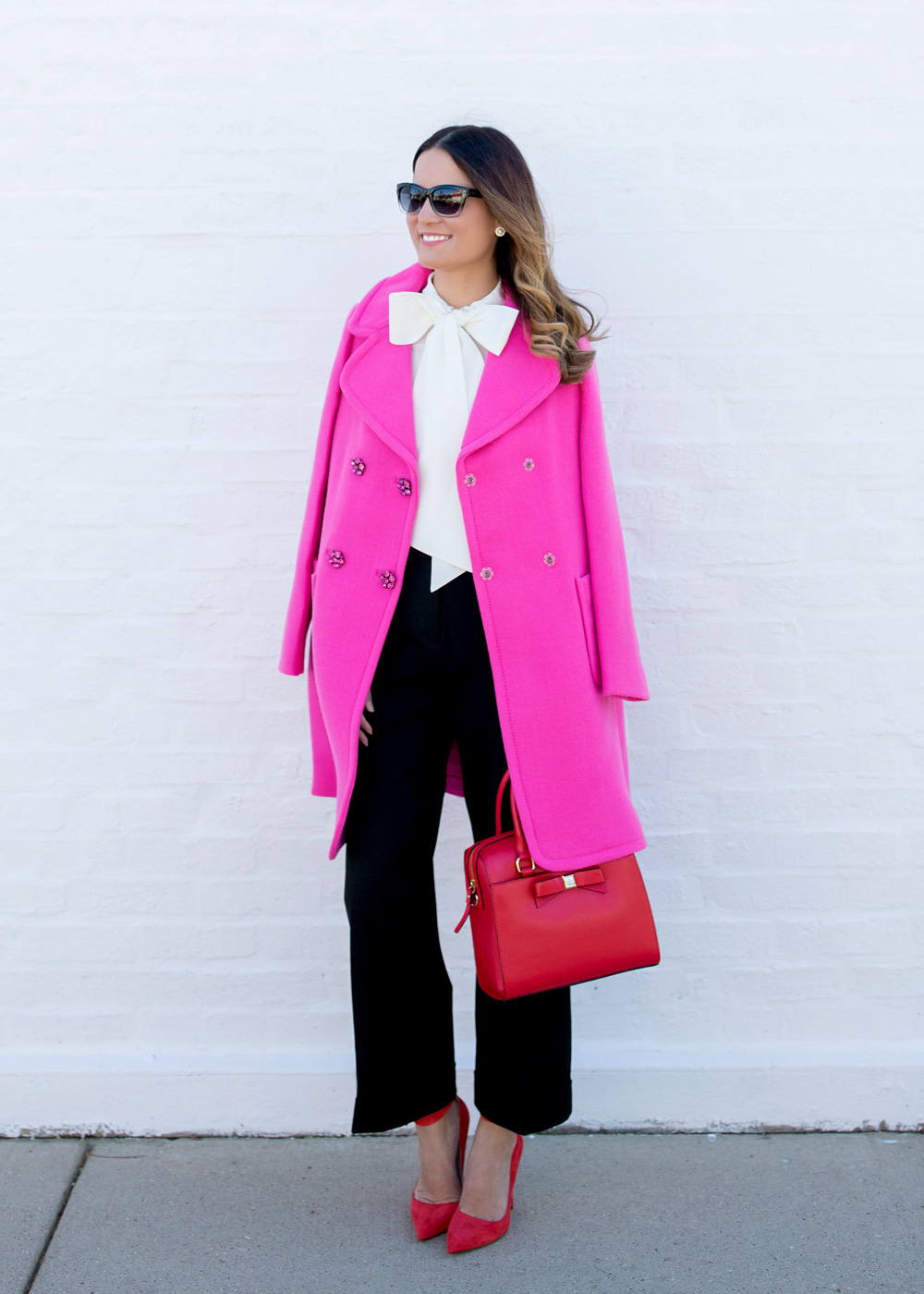 Kate Spade Pink Coat  London Fashion Travel - Style Charade
