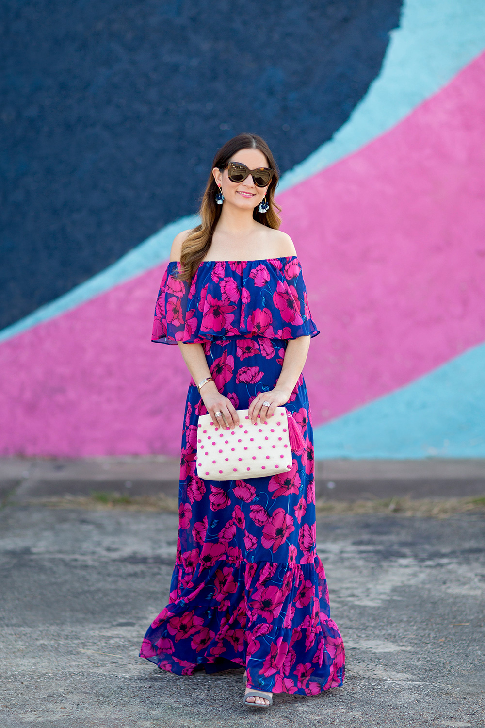 Pink Off The Shoulder Maxi Dress ~ tomcattommydesigns