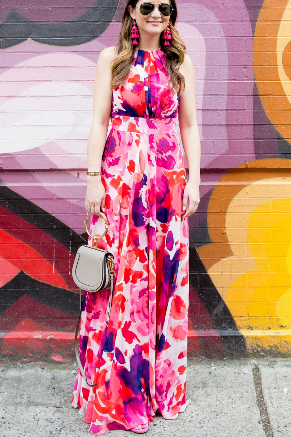 Pink Floral Maxi Dress