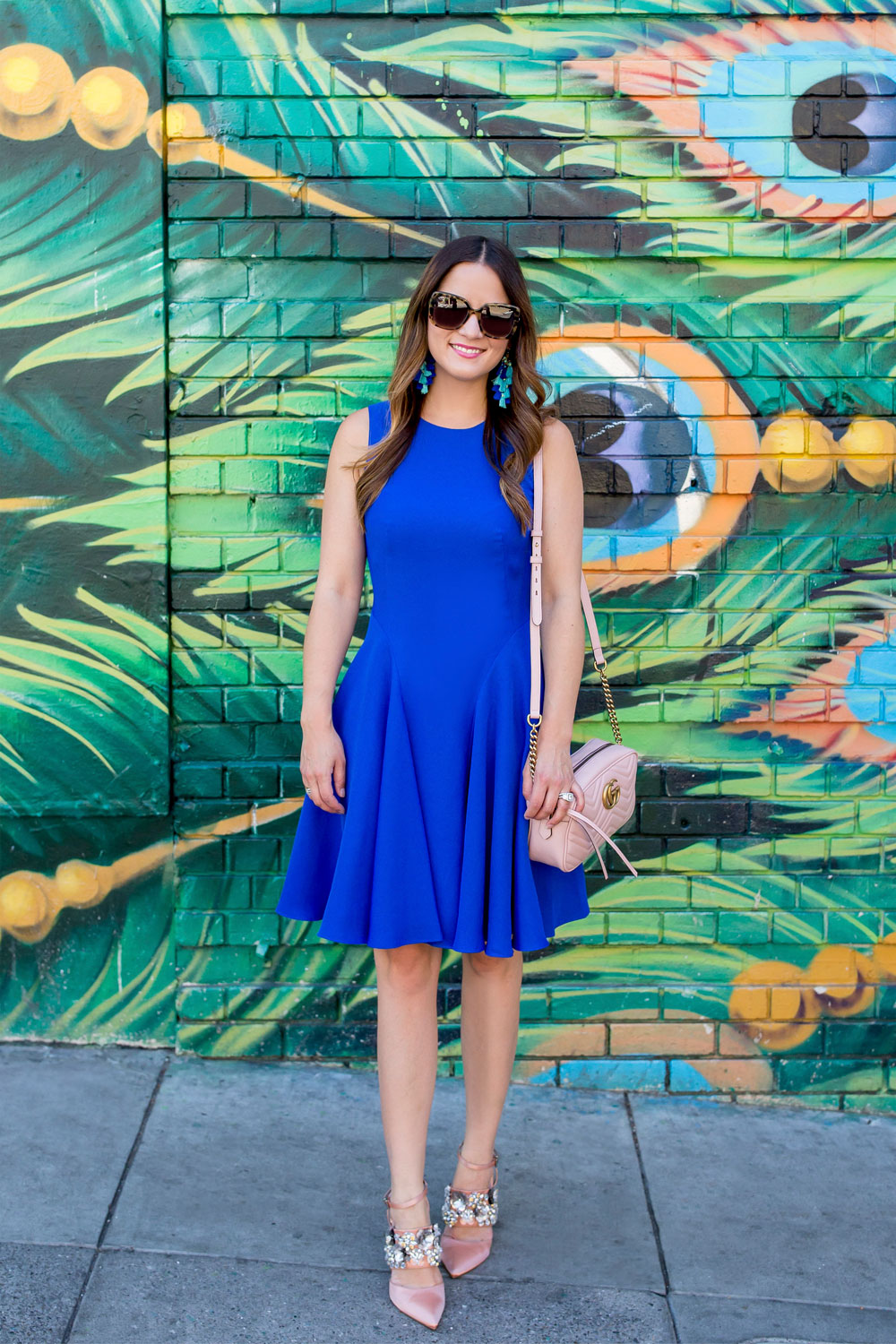 Cobalt Blue Fit Flare Dress