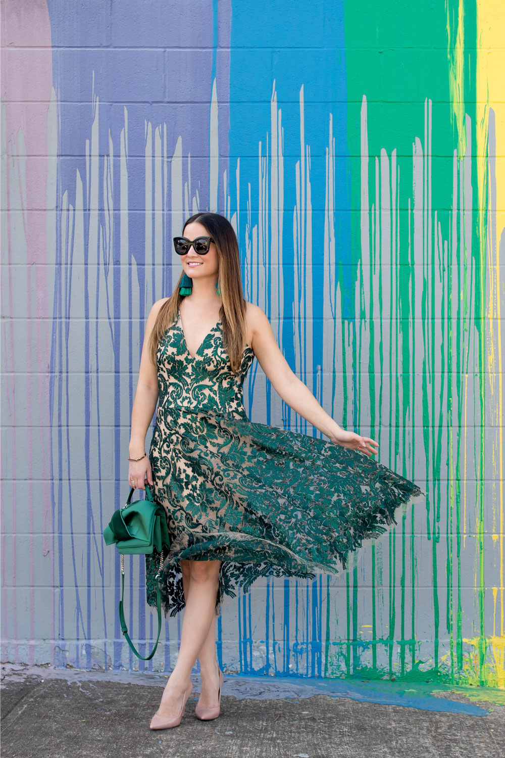 Emerald Green Sequin Fit and Flare Dress, Houston, Texas