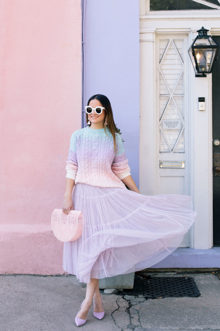 Ombré Pastel Sweater and Tulle Skirt in Charleston