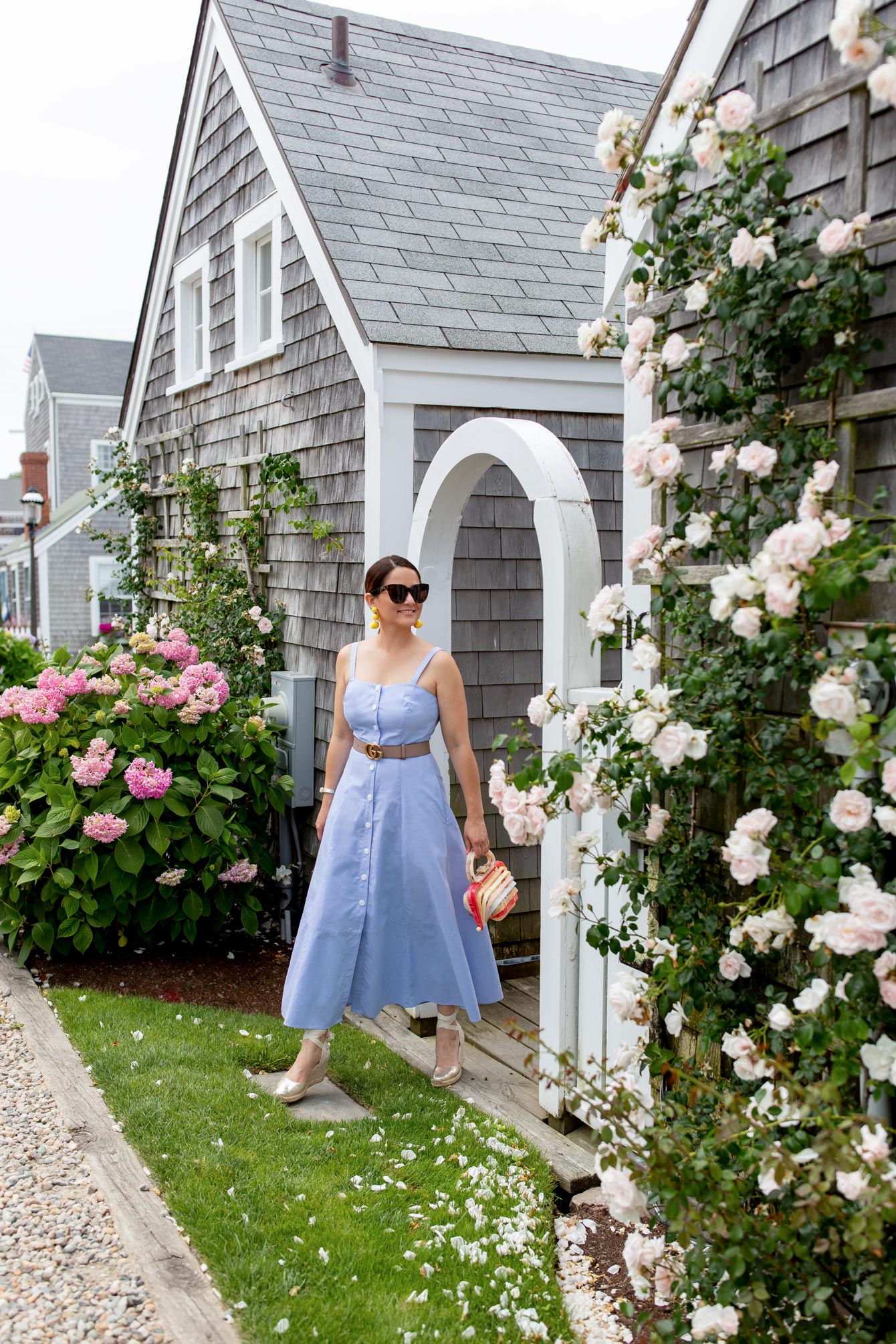 An Affordable Button Front Chambray Dress on Nantucket Style Charade