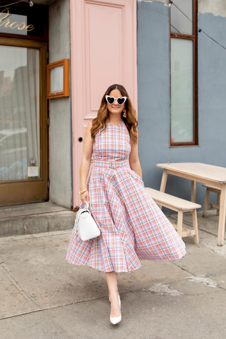 Plaid Halter Neck Sundress in New York City - Style Charade