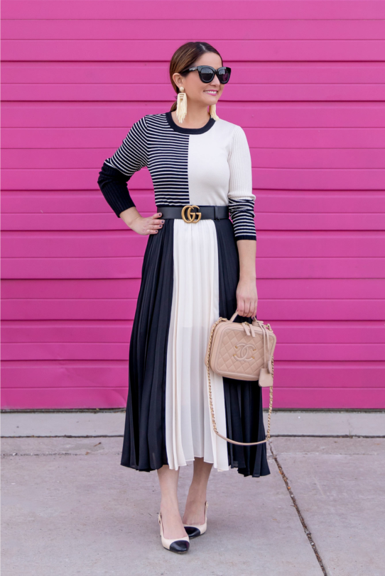 Styling a Stripe Midi Sweater Dress Three Ways - Style Charade