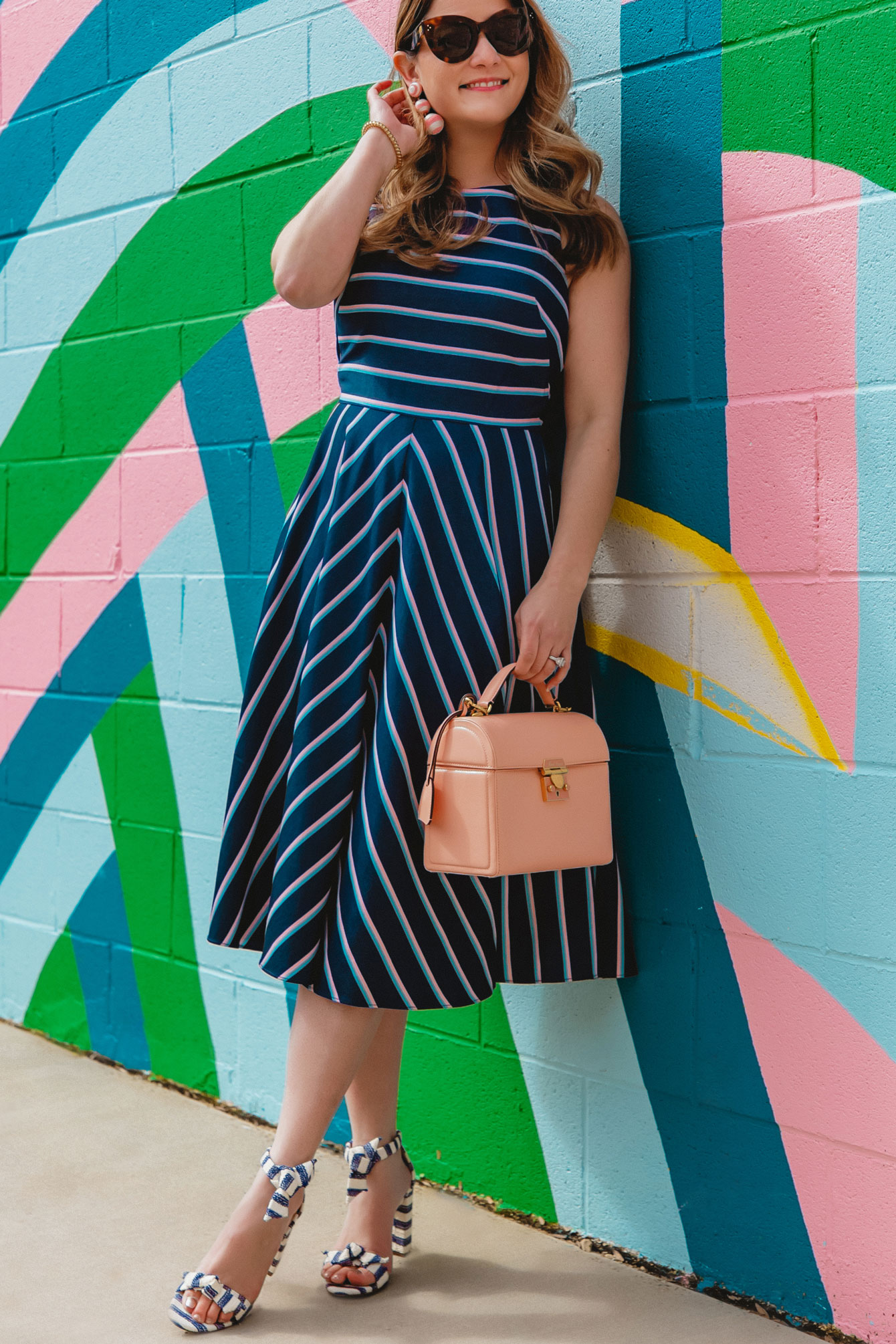 Eliza J Navy Stripe Dress