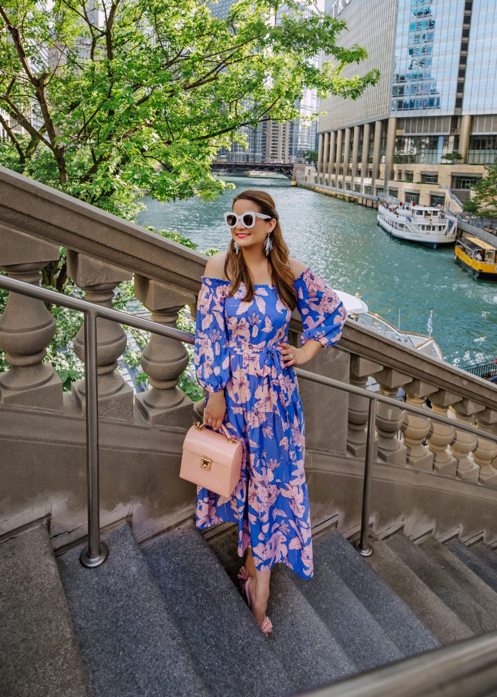 Eliza J Pink Floral Dress