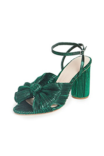 Loeffler Randall Camellia Knot Mules Emerald