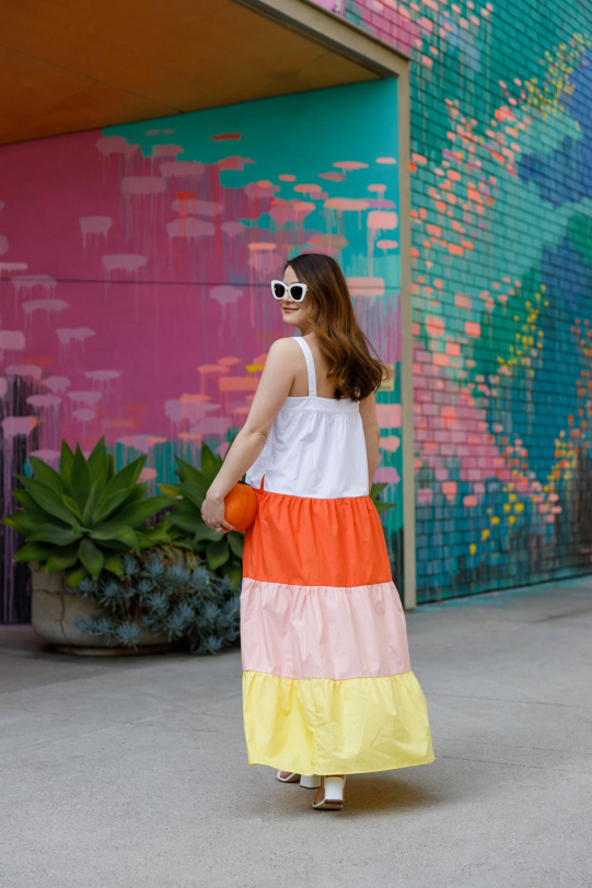 An Affordable Colorblock Tiered Maxi - Style Charade