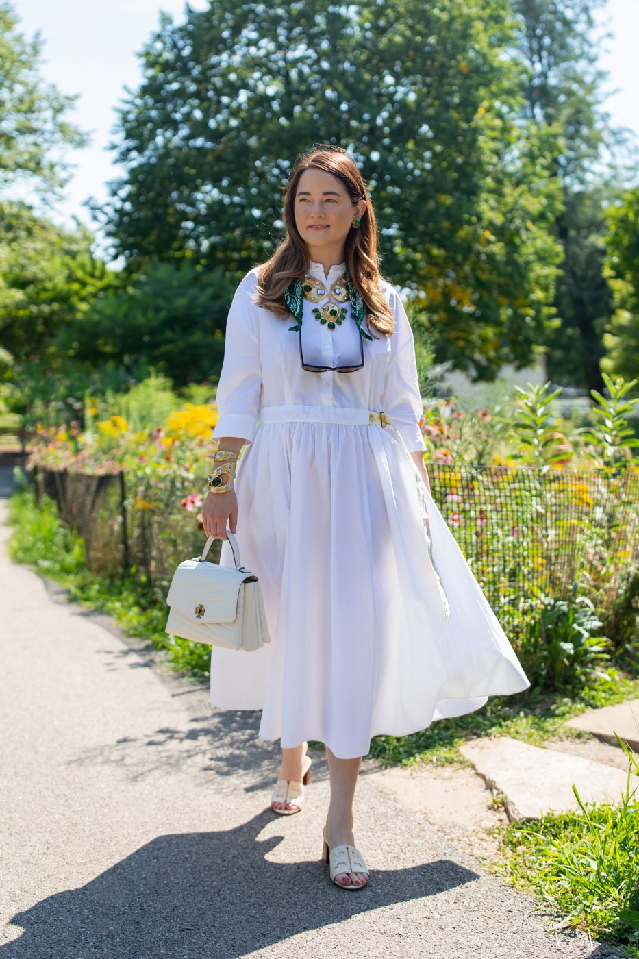 Jennifer Lake White Poplin Shirtdress