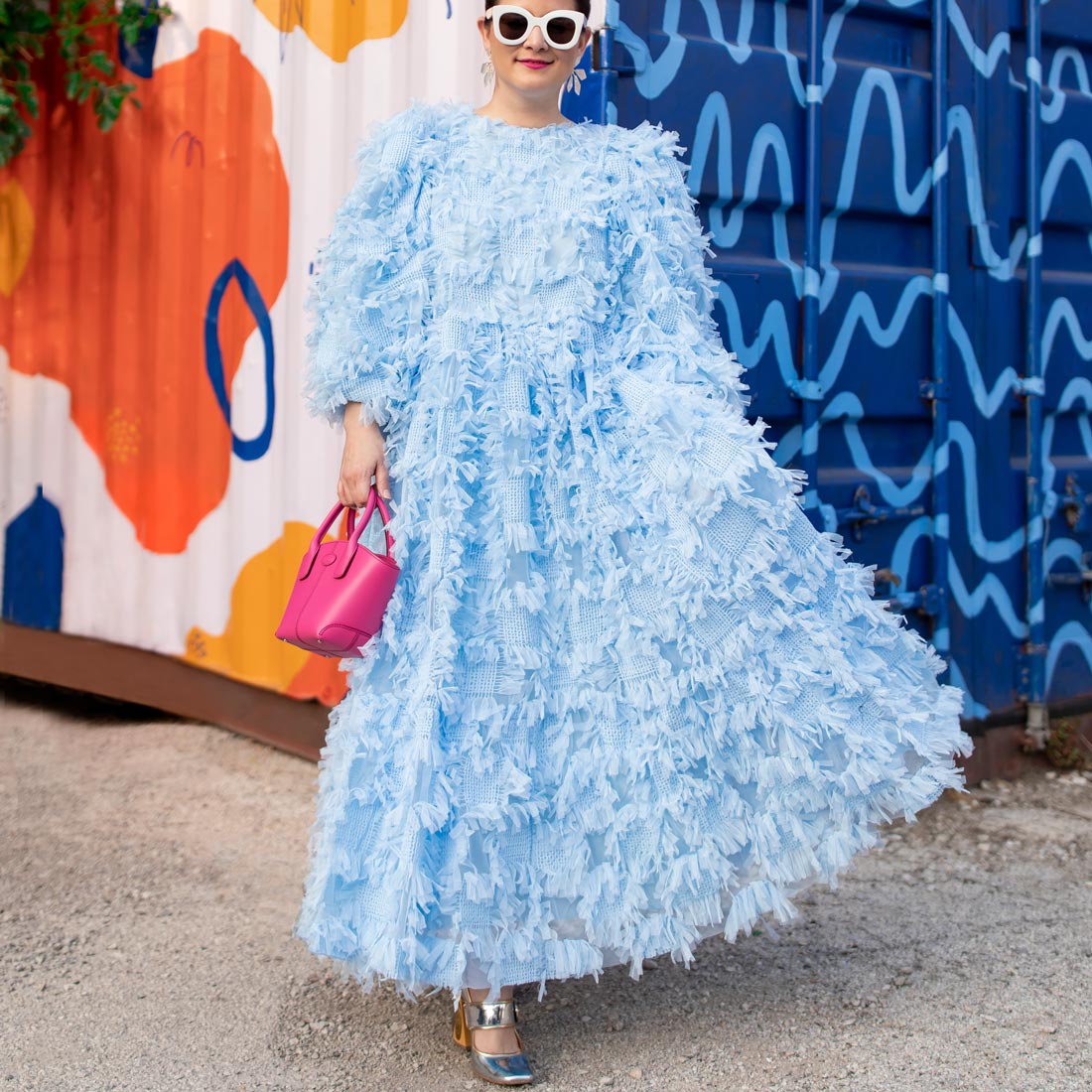 baby blue fringe dress