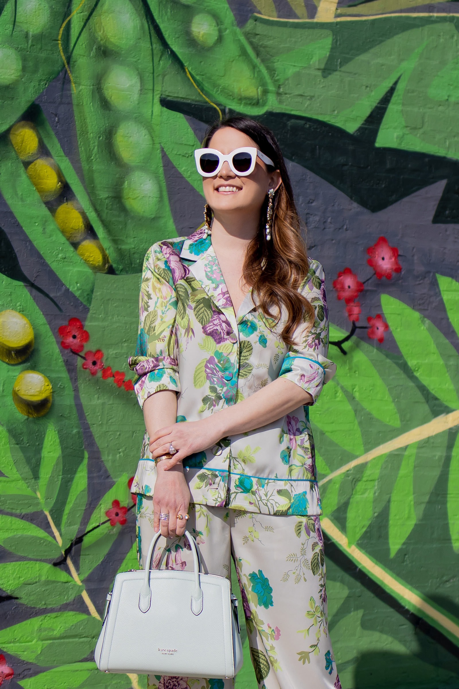 Chrissy Teigen's Floral Silk Pajamas