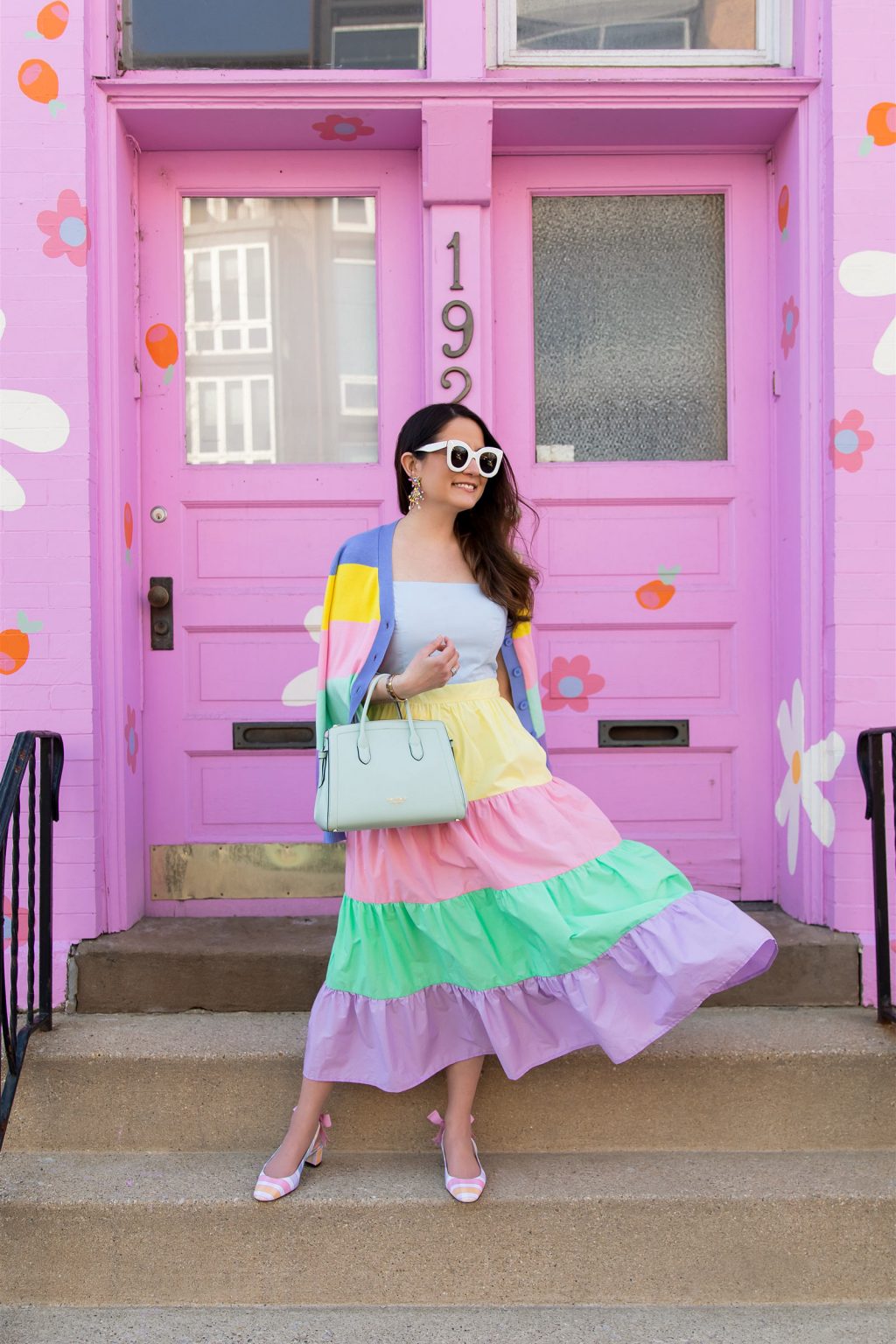 pastel colorblock shirt dress