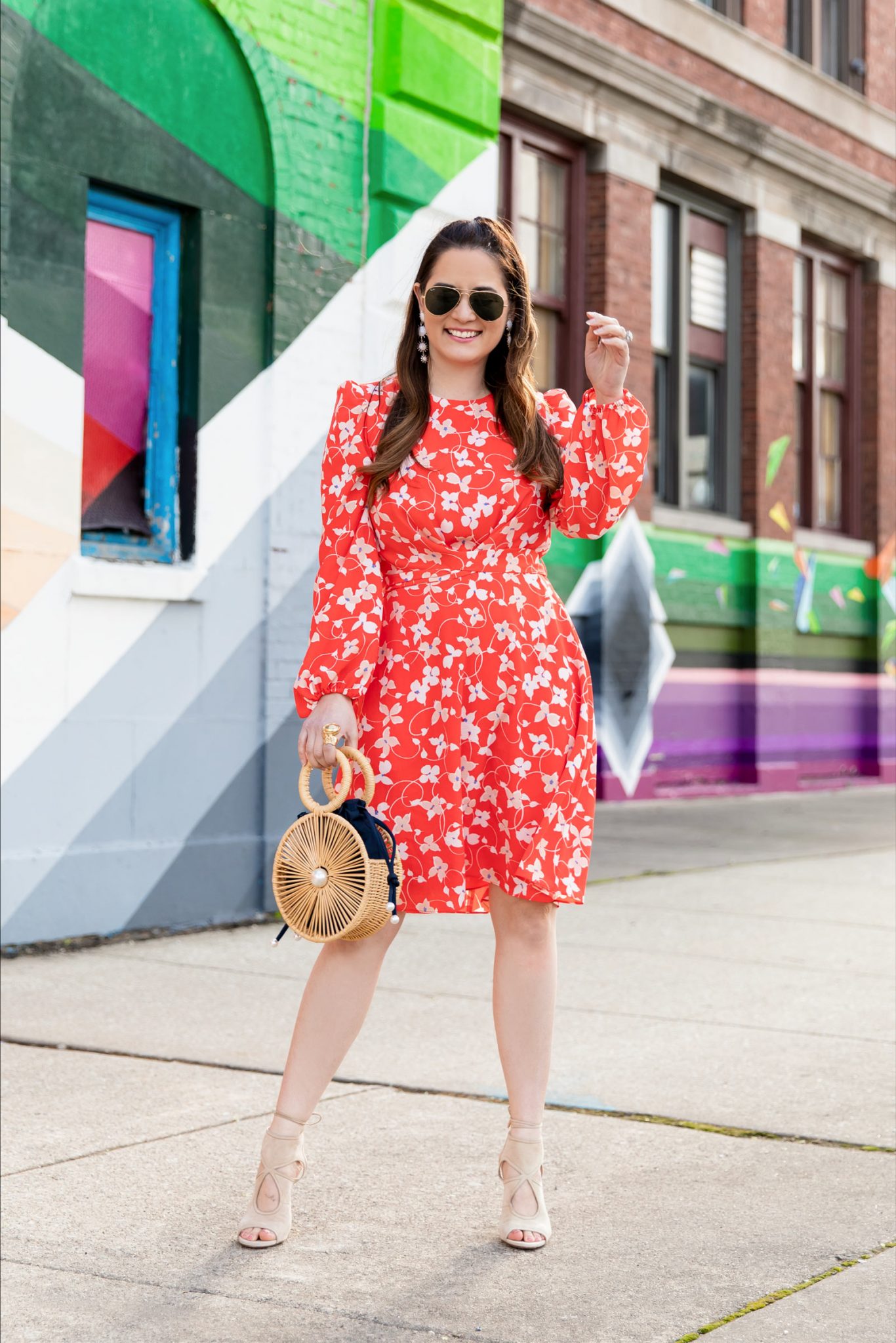 Eliza J Orange Floral Dress | Nordstrom Dresses - Style Charade