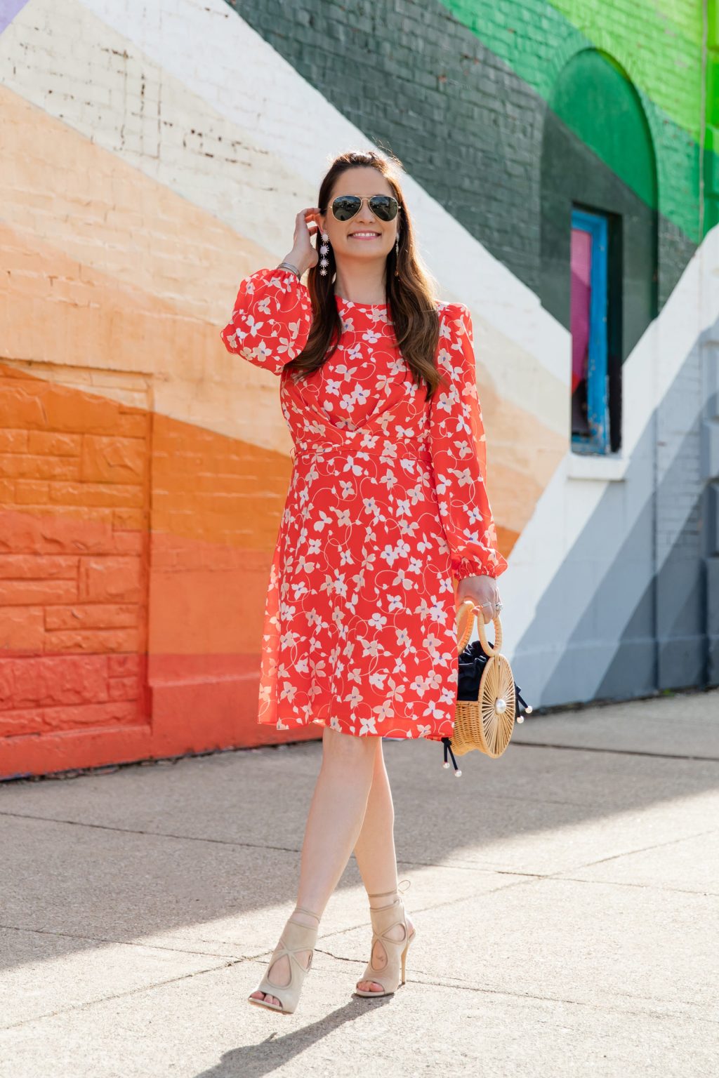 Eliza J Orange Floral Dress | Nordstrom Dresses - Style Charade