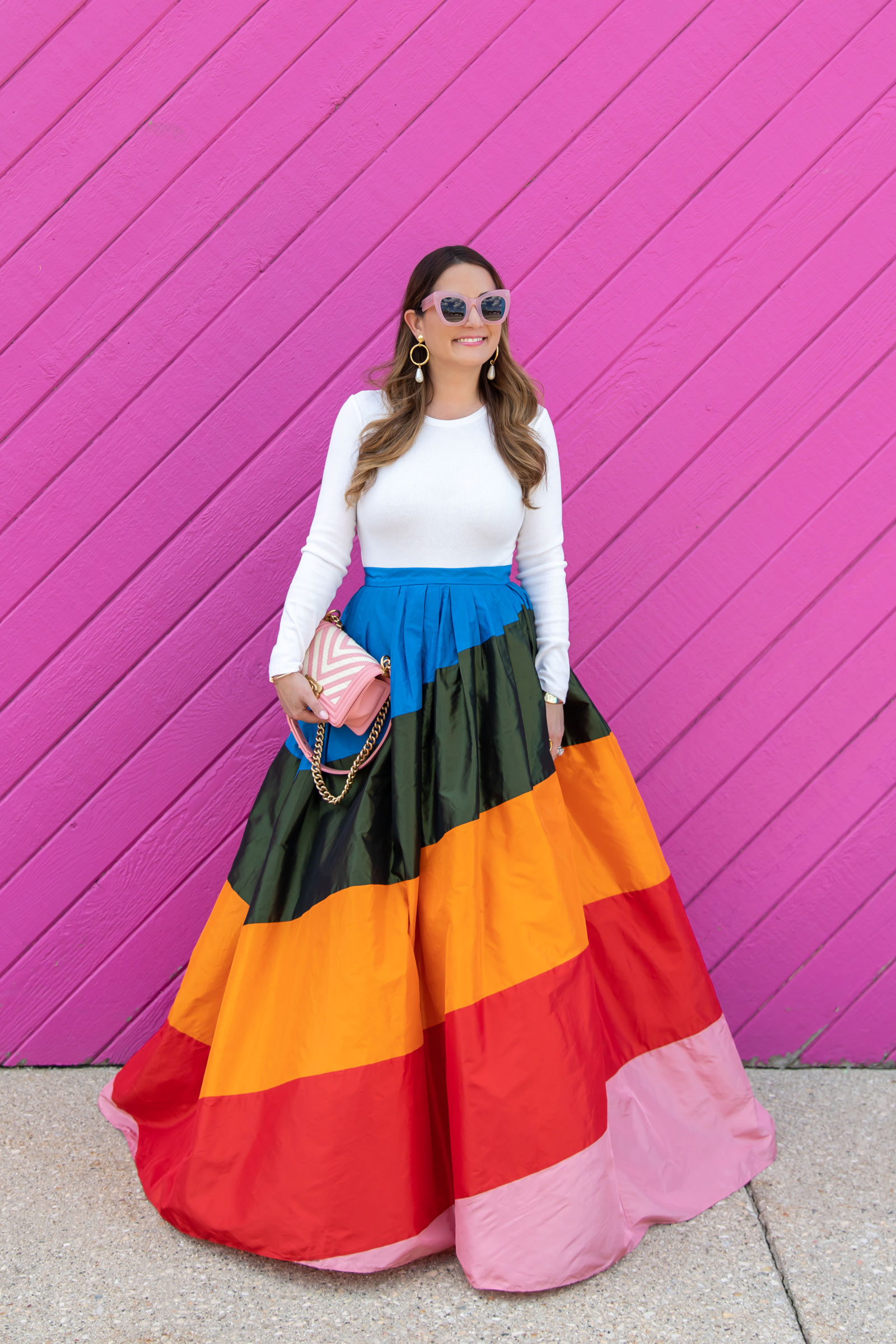 Caroline Herrera Rainbow Stripe Ball Skirt - Style Charade