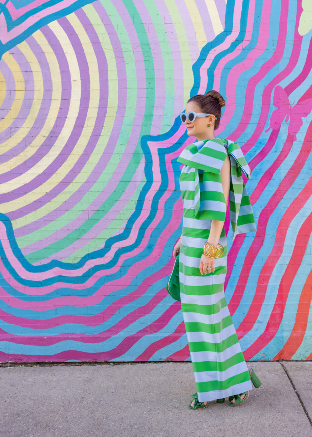 Bernadette Green Stripes