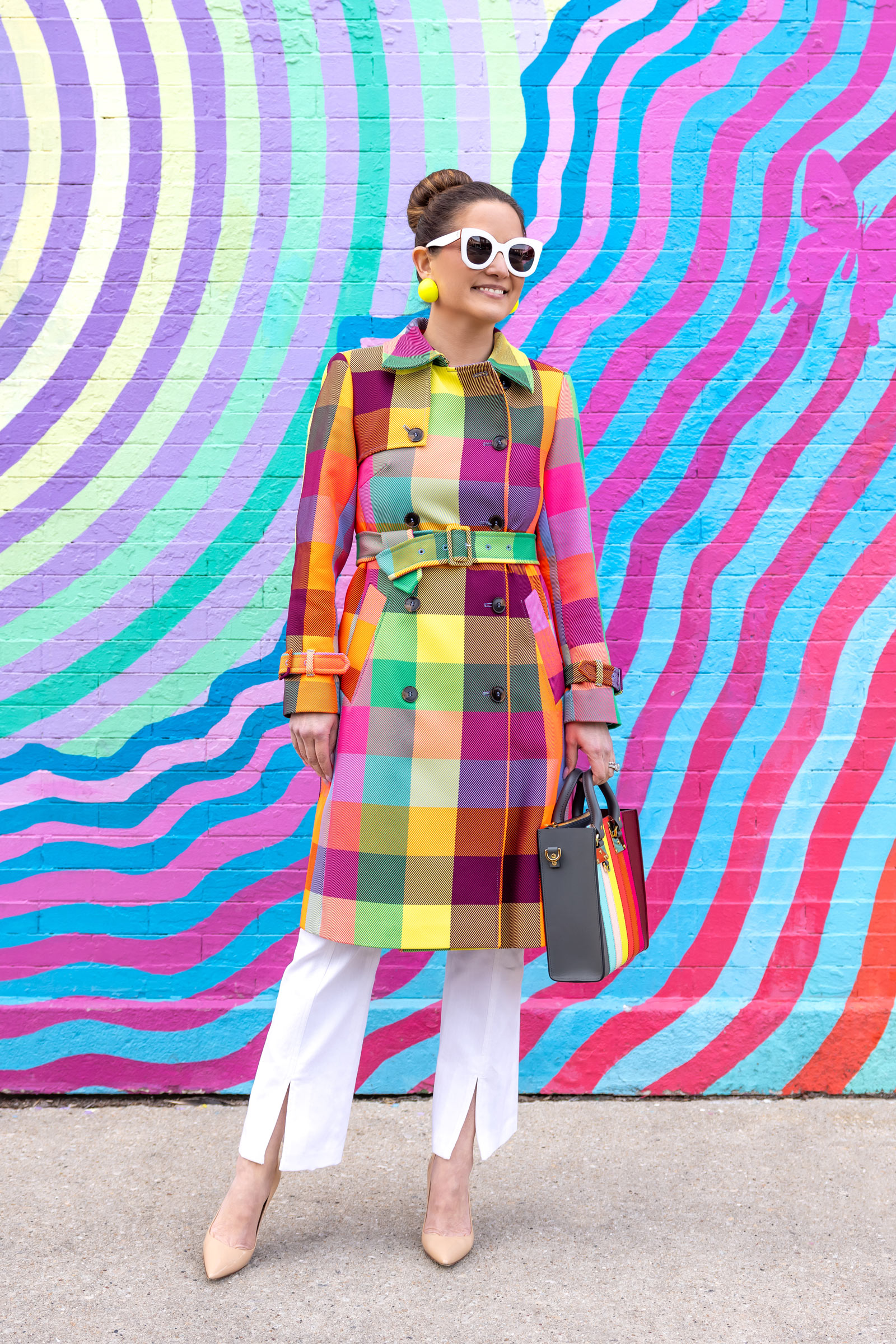 Jennifer Lake Colorful Trench Coat