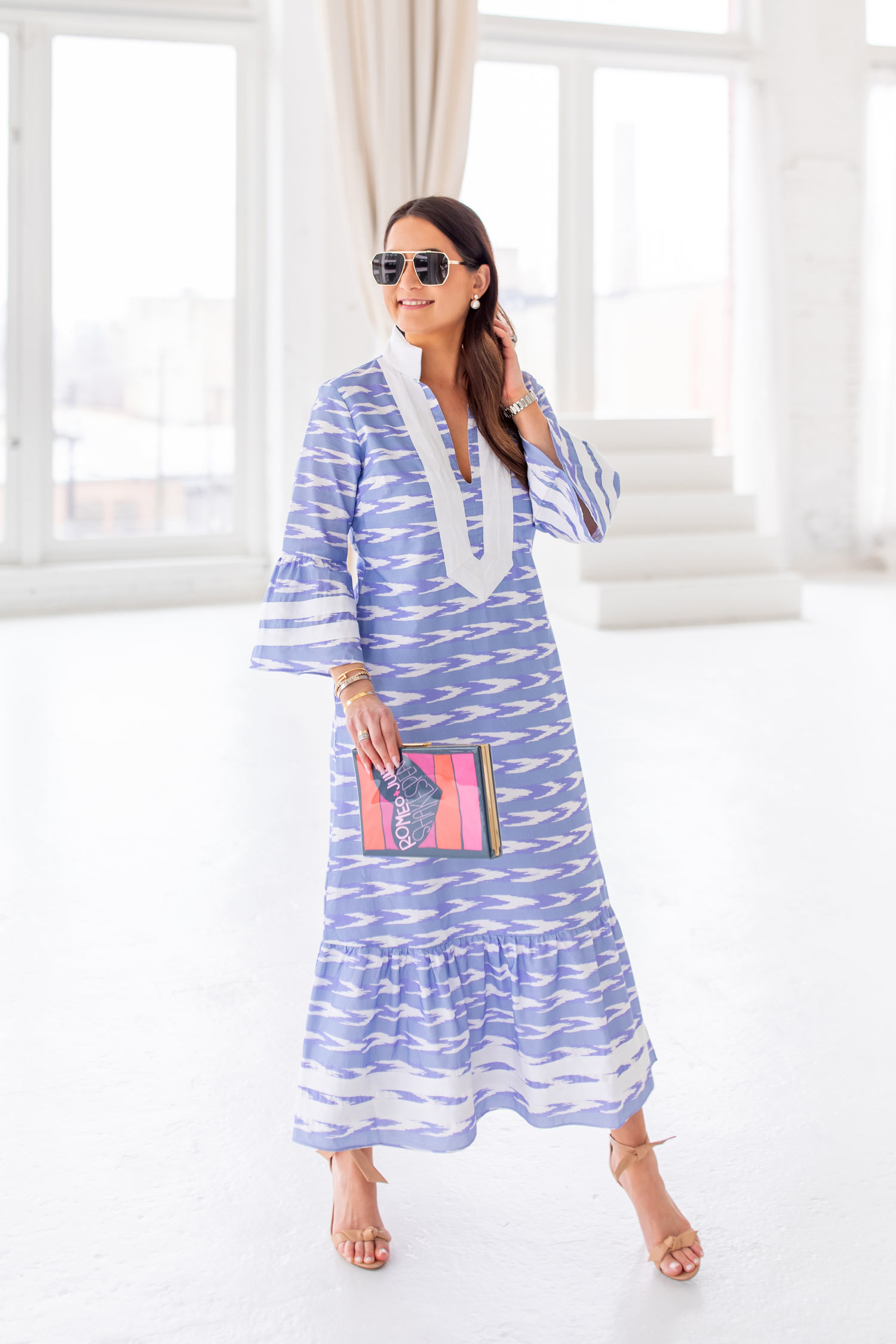 Jennifer Lake Ikat Caftan Dress