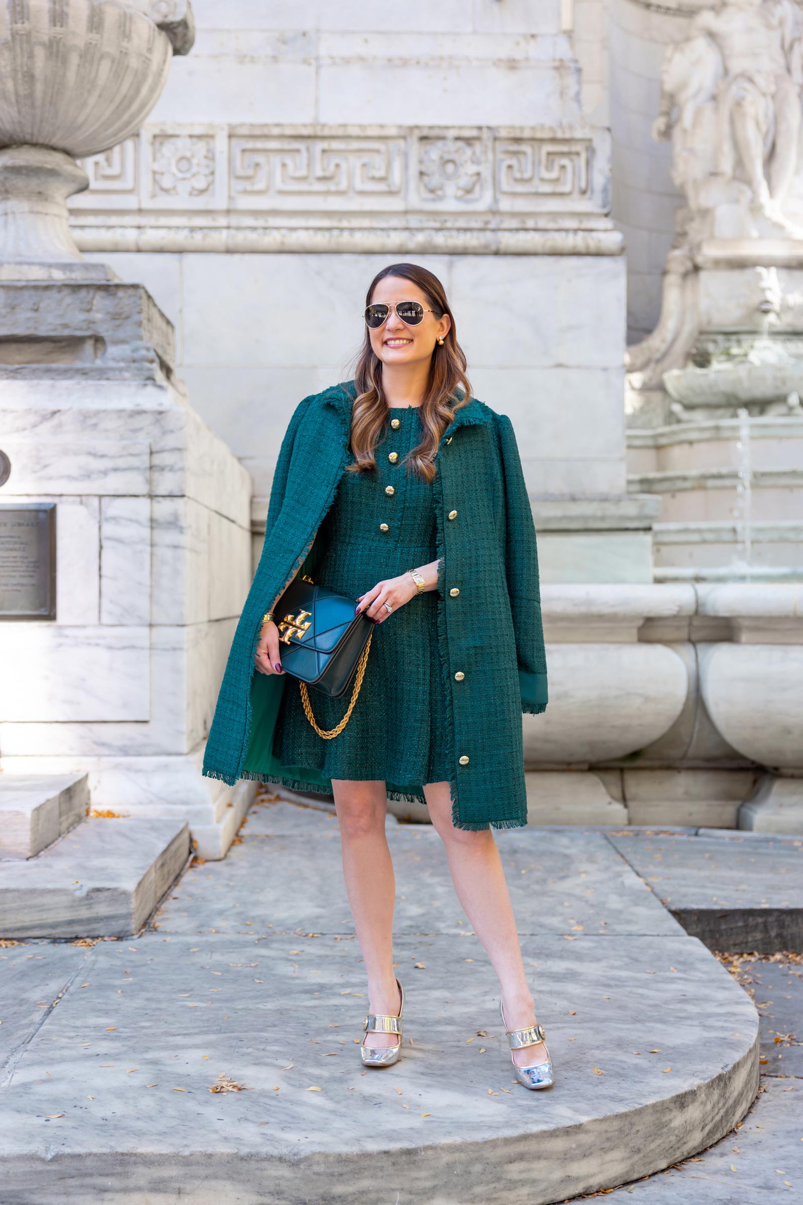 Emerald Green Tweed Jacket