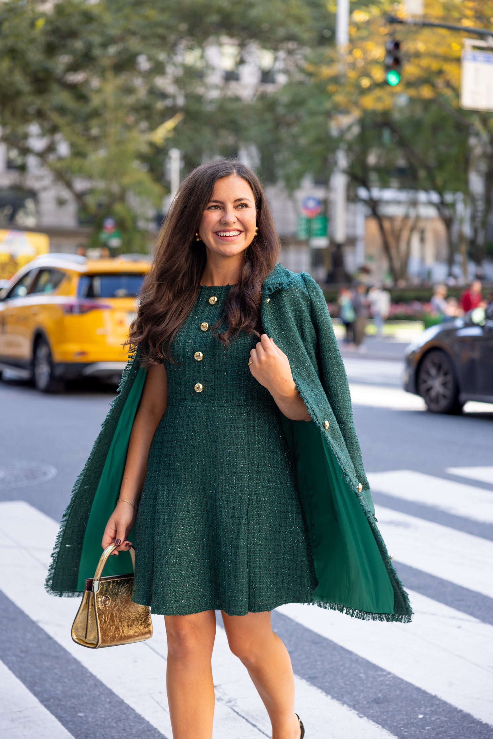 Green Tweed Coat Dress