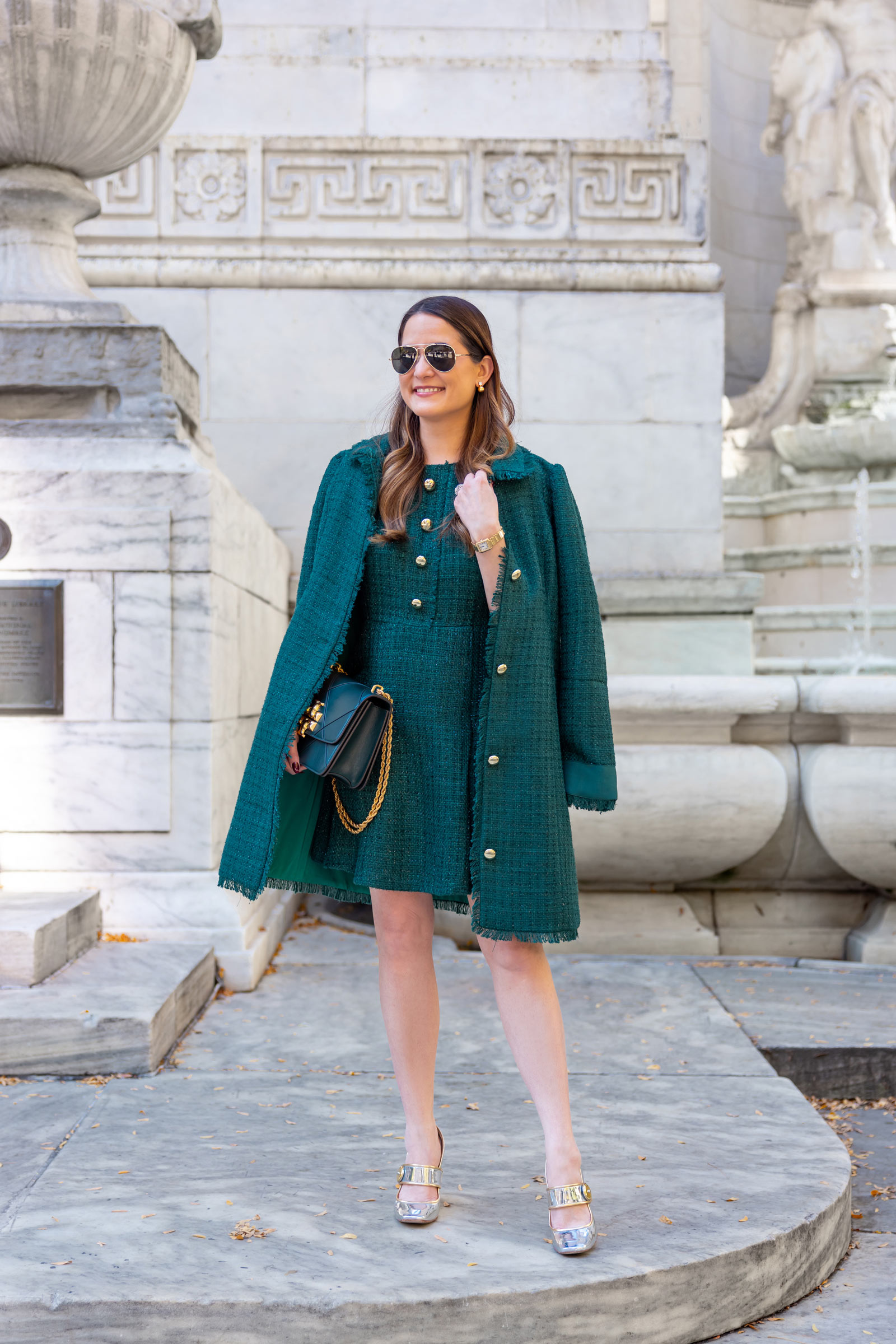 Sail to Sable Green Tweed Coat