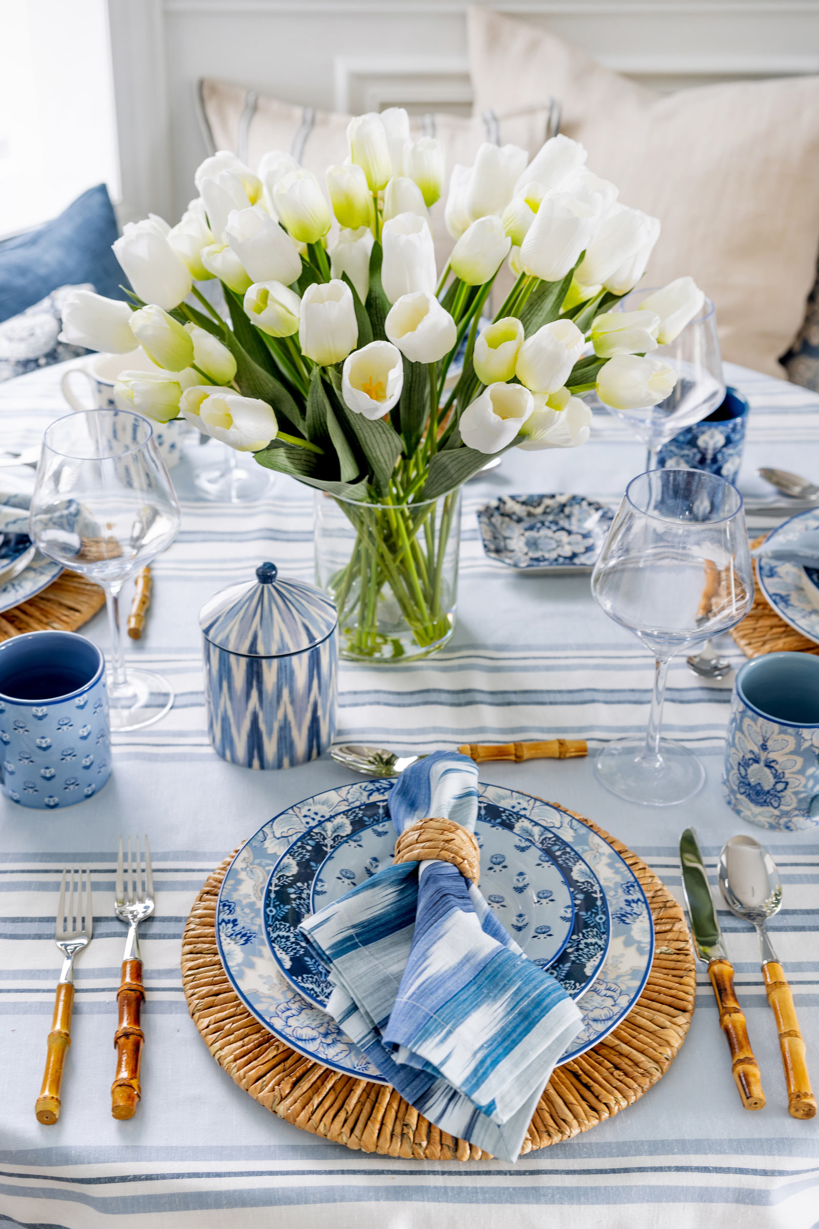 Pottery Barn Kravet Tablescape